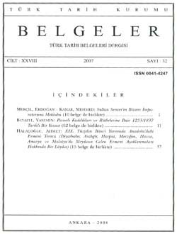 Belgeler 32. Sayı